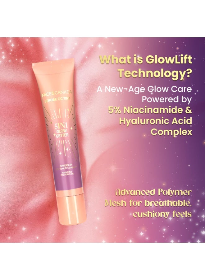 FACESCANADA Strobe Skincare Combo for Instant Glow | Strobe Serum, 15ml + Strobe CC Tint - Paradise Vibes, 18ml | SPF 30 | Dewy Highlighter Like Glow | For Fair To Light Skin | Pack of 2 - Image 3